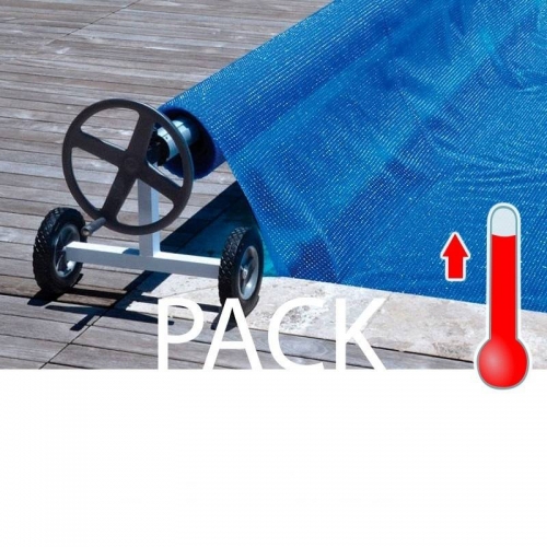Pack manta térmica + enrollador piscinas