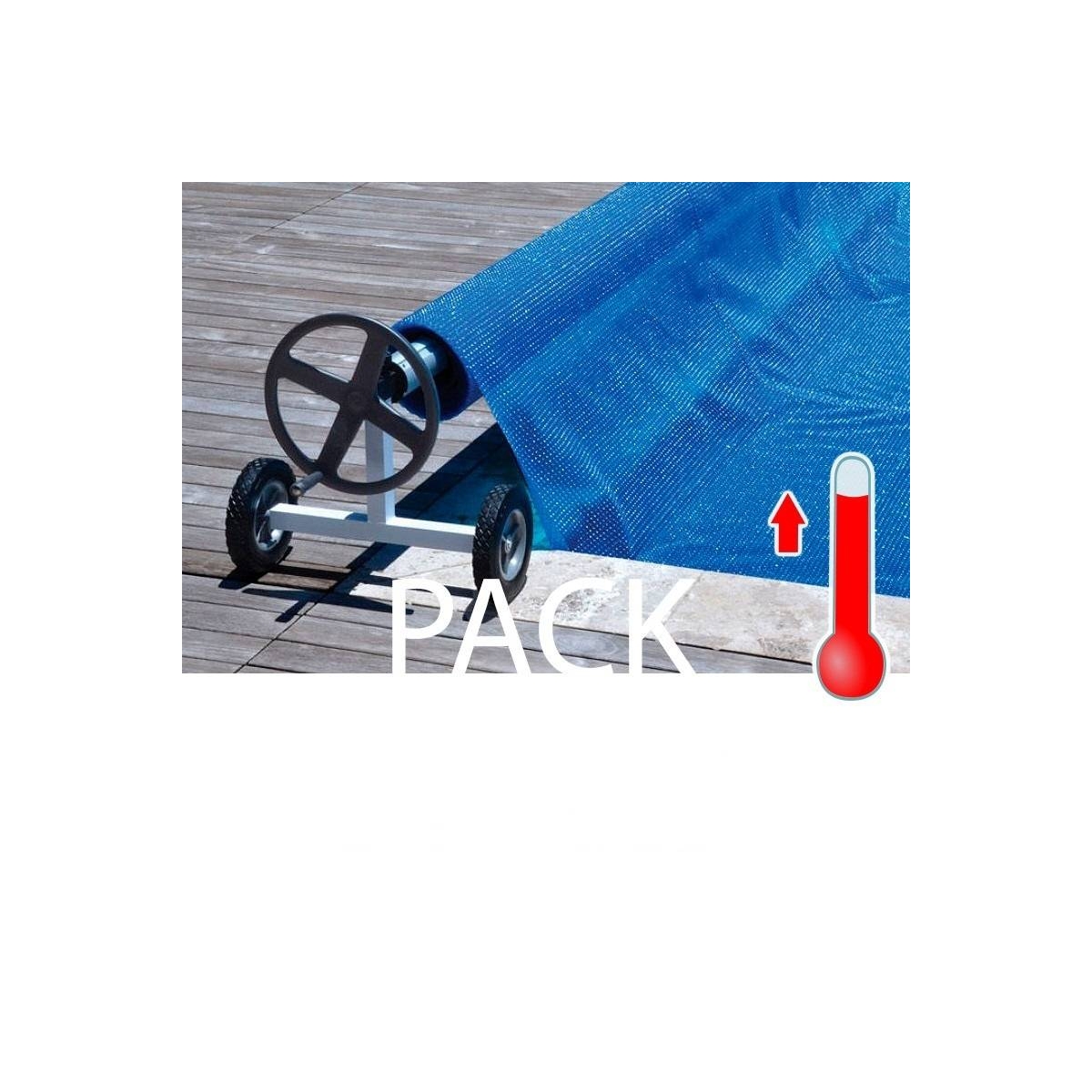Pack manta térmica + enrollador piscinas