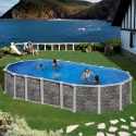 Piscina desmontable Gre Santorini ovalada imitación piedra sin postes