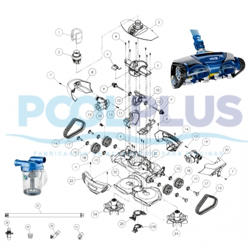 Zodiac MX8- MX9 Pool Cleaner Spare Parts