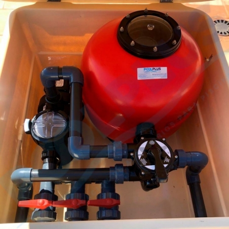 Compact sewage treatment house 600 Astralpool Semi-Buried Mounted + Innowater Salt 20 Salt Chlorinator + Dosatech PH Controller