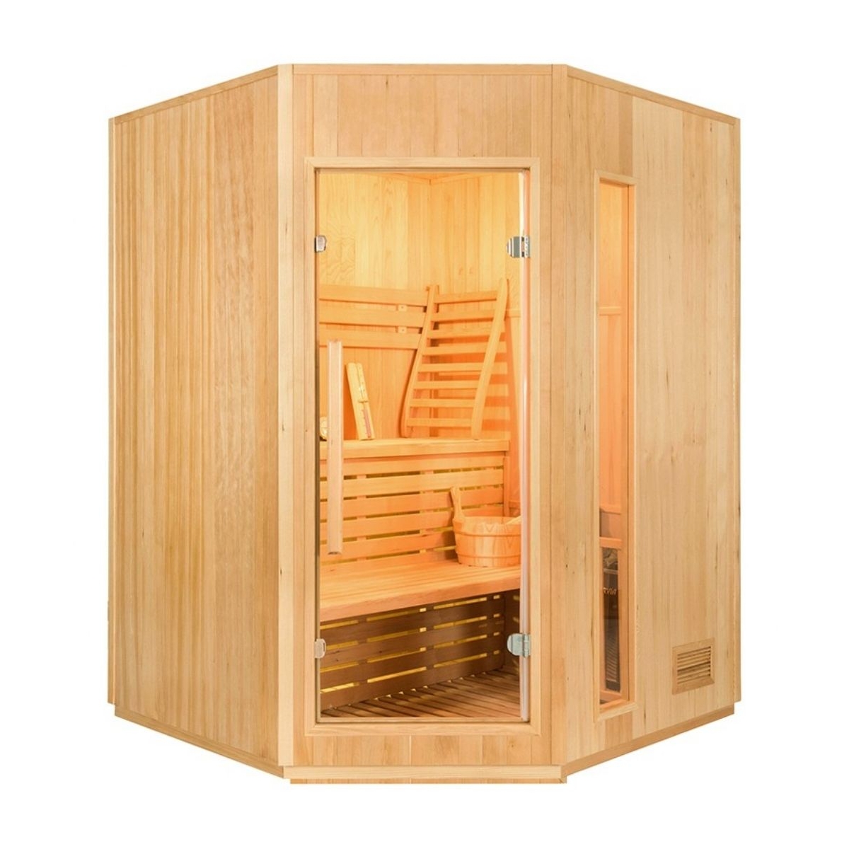 Traditional Zen Corner Steam Sauna 3-4 people