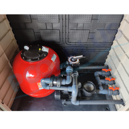 Compact sewage treatment house 600 Alaska surface + Innowater Salt Chlorinator and Dosatech pH Pump