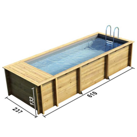 Pool'n Box Piscine 5x2, Hauteur 1,33cm Bois