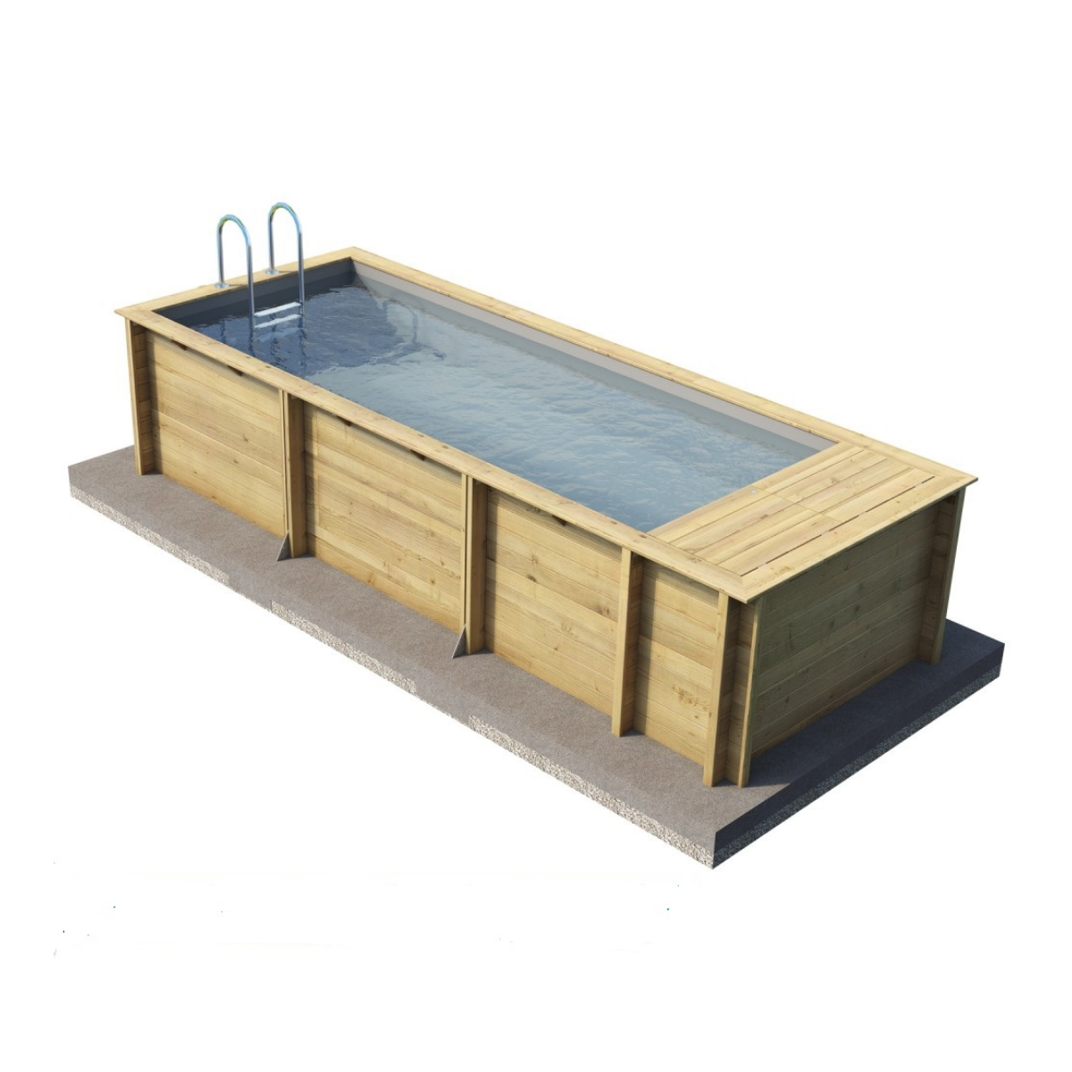 Pool'n Box Pool 5x2, Height 1,33cm Wood