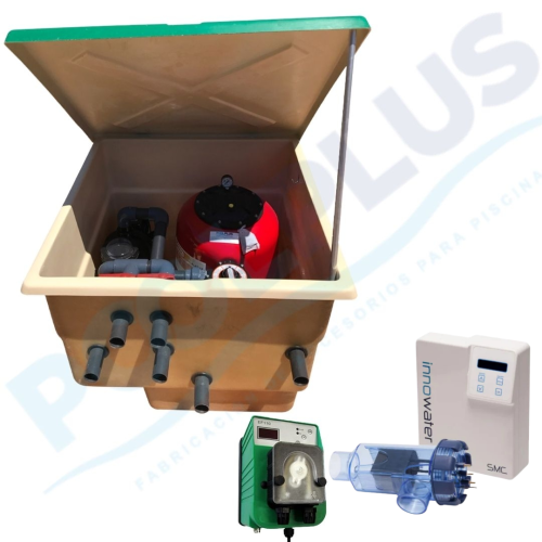 Maison de traitement compacte 500 enterrée + électrolyseur au sel Innowater et pH