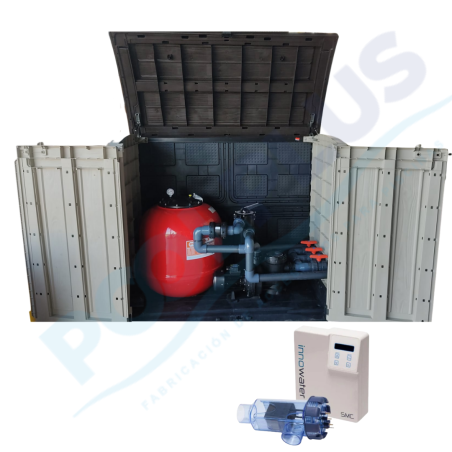 Compact sewage treatment house 600 Alaska surface + Innowater Salt Chlorinator and Dosatech pH Pump