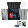 Compact sewage treatment house 600 Alaska surface + Innowater Salt Chlorinator and Dosatech pH Pump