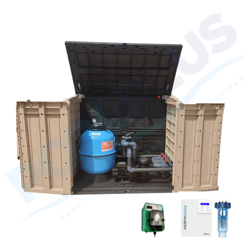 Compact treatment house 400 SWIMMING POOL Neptuno Surface + Innowater Salt 20 Salt Chlorinator + Dosatech PH Controller