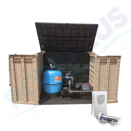 Casa de tratamento compacta 400 POOL Surface Neptuno + Idegis Salt Chlorinator + Dosatech PH Controller