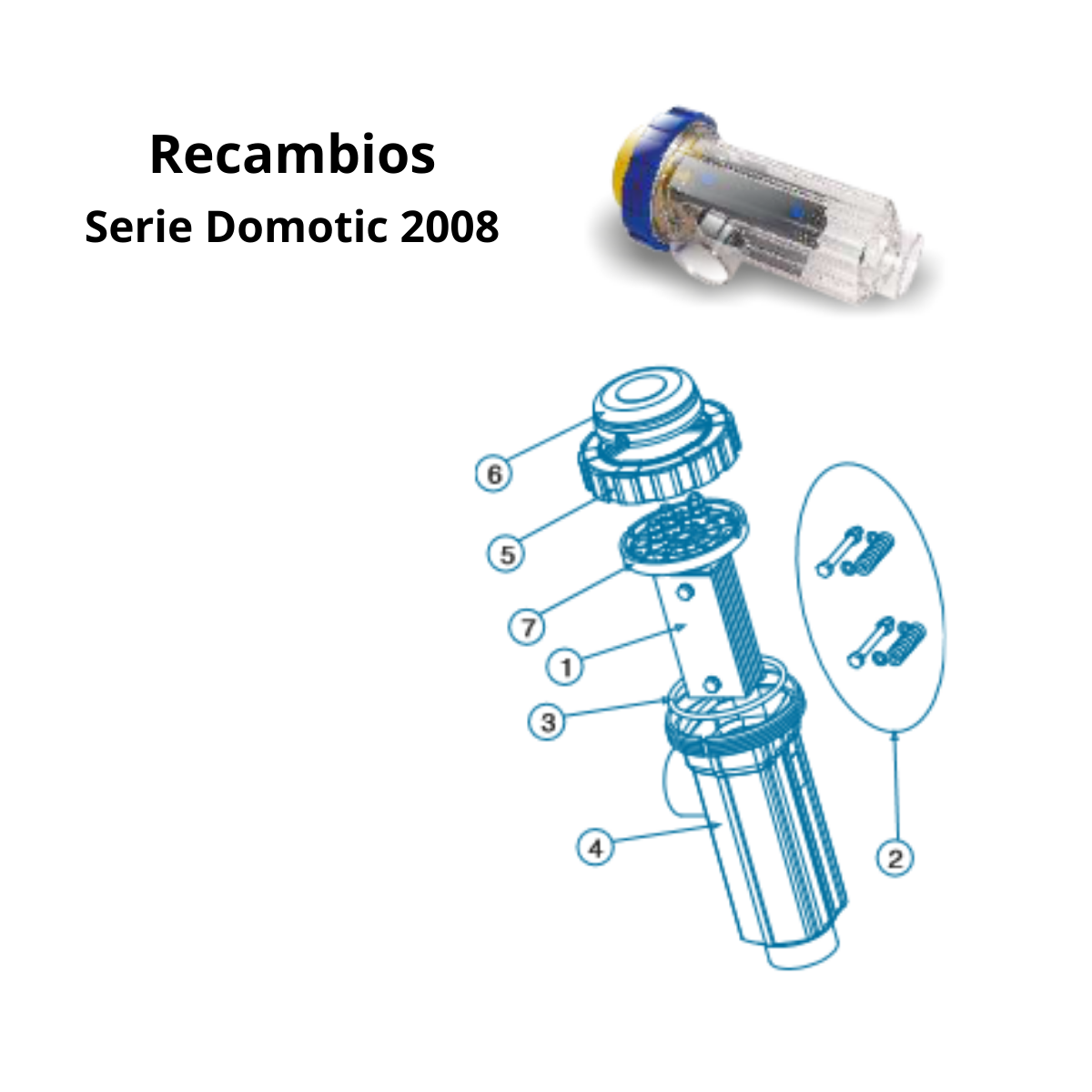 Peças sobressalentes do clorador salino Idegis Domotic Series 2008