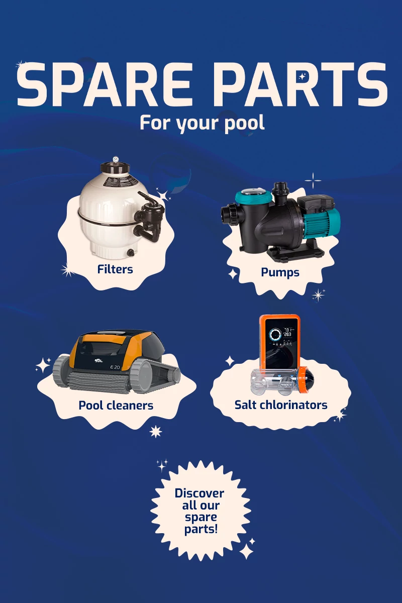 Spare parts for your pool, filters, pumps, pool cleaners and salt chlorinators